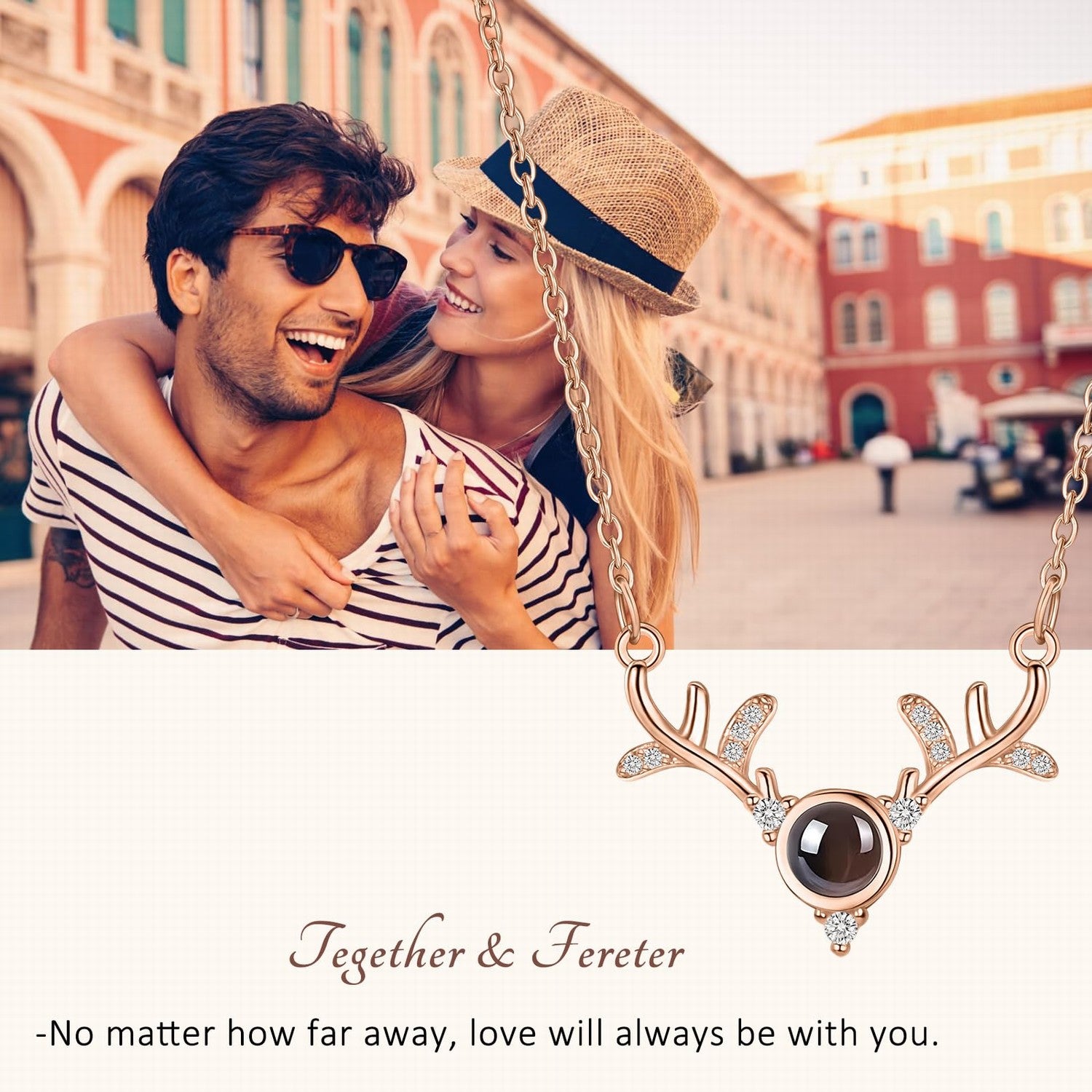 Custom Eye Necklace with Picture - Personalized Eyes Necklace Couples Photo Double-sided Engraved Text Stainless Steel Necklaces Customized Gifts for Loved One