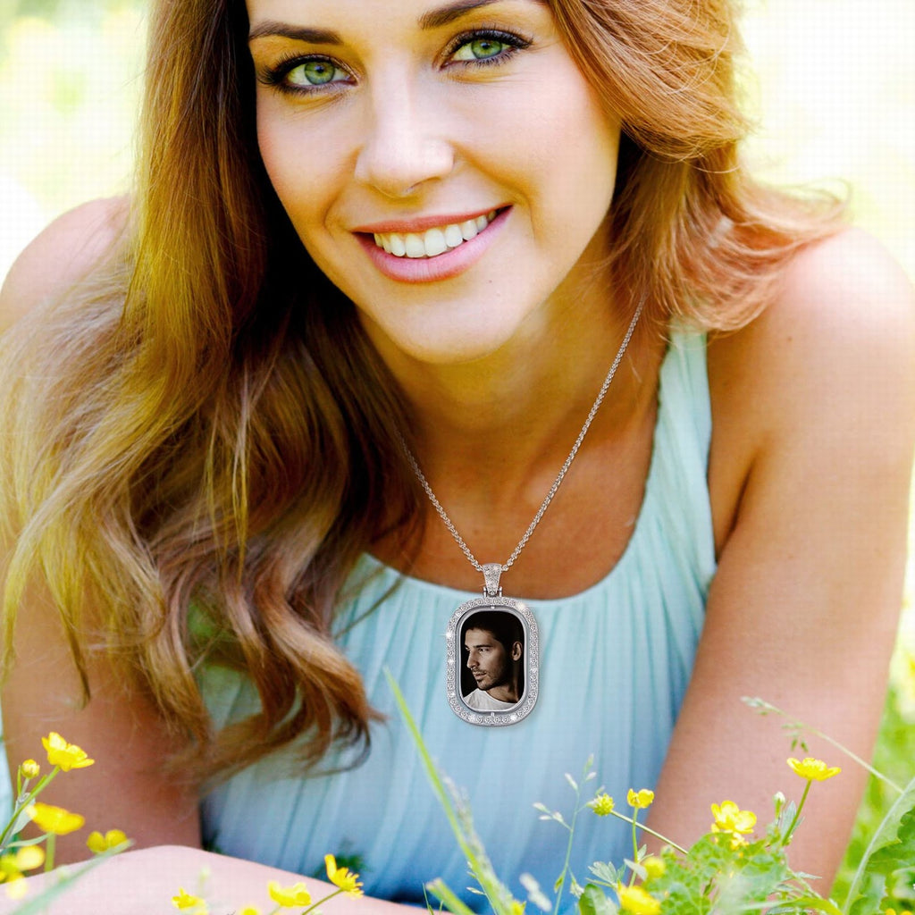 Oval Locket - Solid Real Yellow Picture Photo Necklace Engraved Engravable Personalized