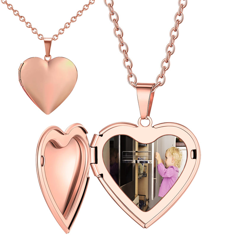 Custom Photo Necklace with Birth Flower, Engraved Birth Flower, Photo Locket Necklace, Together Family Gift, Mother's Day Gift, Gift for Her