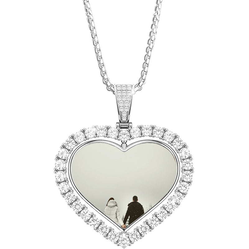 Custom Heart Necklace with Photo Projection - Personalized Birthday Gift for Mom Daughter Her- Christmas Gifts For Lover