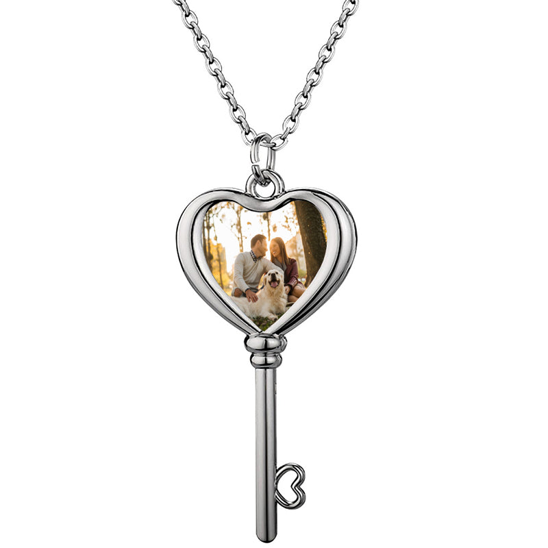 Crystal Photo, Christmas Personalized Necklace Gift, Xmas Customized Gifts for Mom, Women, Wife, Her, Grandma, Great Custom Picture Gifts With Your Own Photo