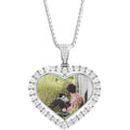 Engraved Text Photo Pendant Custom Picture Necklace Chain Personalized Photo Necklace Customized Picture for Women Men