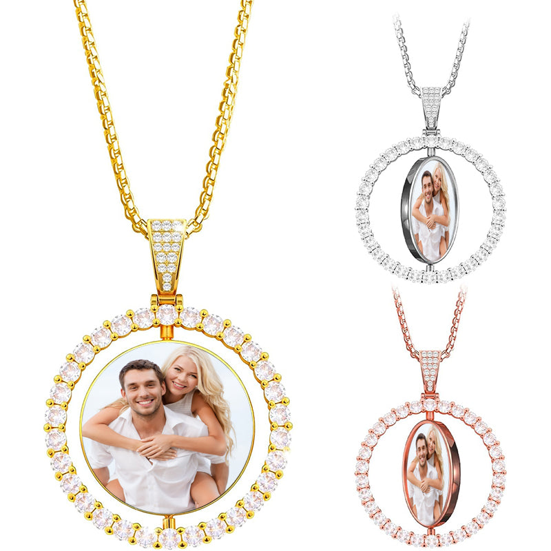 Cupike Personalized Pet Urn Necklace for Dog Ashes Custom Engraving Photo Text Pet Cremation Jewelry Customize Memorial Gift for Pet Dog Cat Ashes Necklace (03-Black)