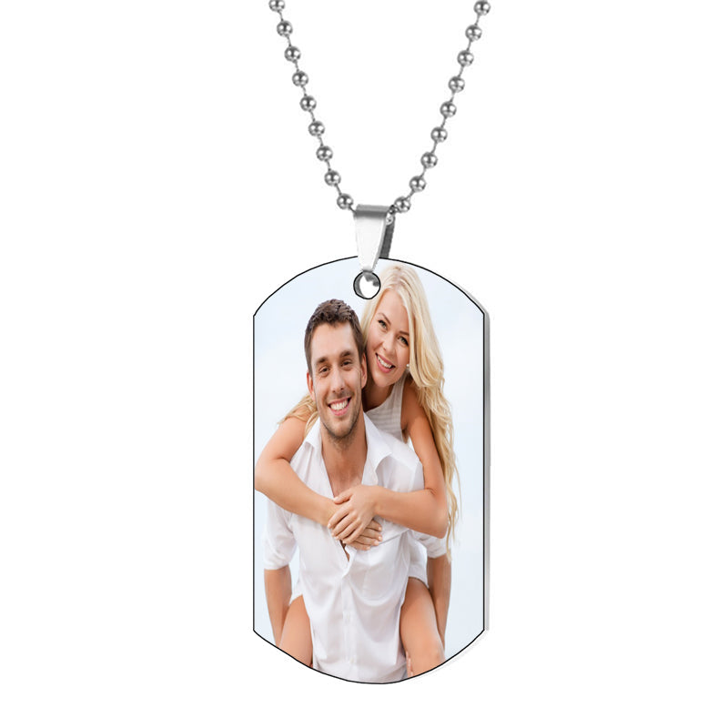 Custom Crystal Photo Necklace | Personalized Laser Engraved Pendant, Memorial Gift