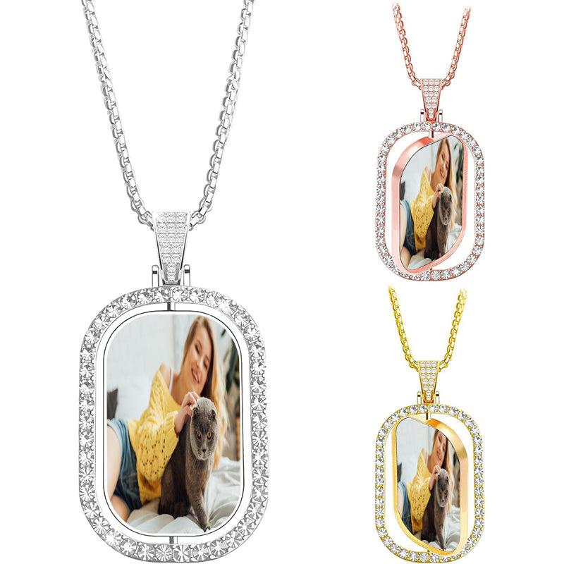 Engraved Necklace, Custom Photo Necklace, Heart Pendant Necklace, Personalized Jewellery for Grandma, Valentine's Day Gift, Birthday Gifts