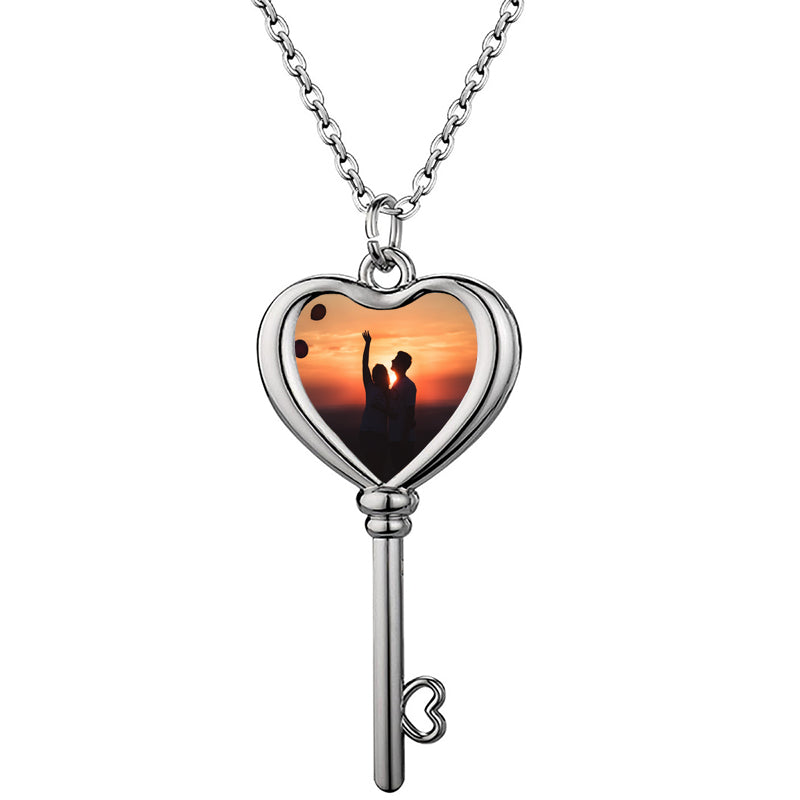 Customized Bar Necklace ¨C Personalized Stainless Steel Necklace 4-Sided Cuboid Pendant for Couples, Valentine¡¯s Day Gift for Him/Her