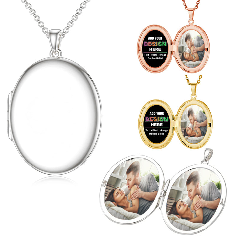 Paw Print Projection Photo Necklace in / Silver / Rose , Personalized Sterling Silver Custom Family Couples Pet Photo Necklace