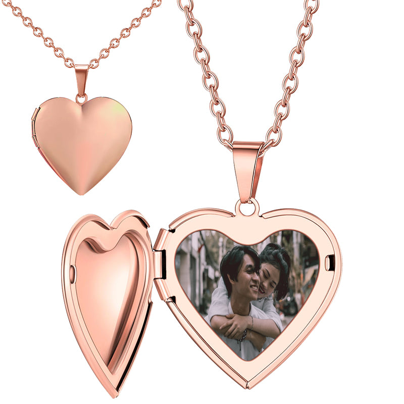 PERIMADE Double Photo Projection Necklace ? Custom Picture Inside Sun Moon Pendant ? Sterling Silver Friendship Jewelry ? Best Friend Gift