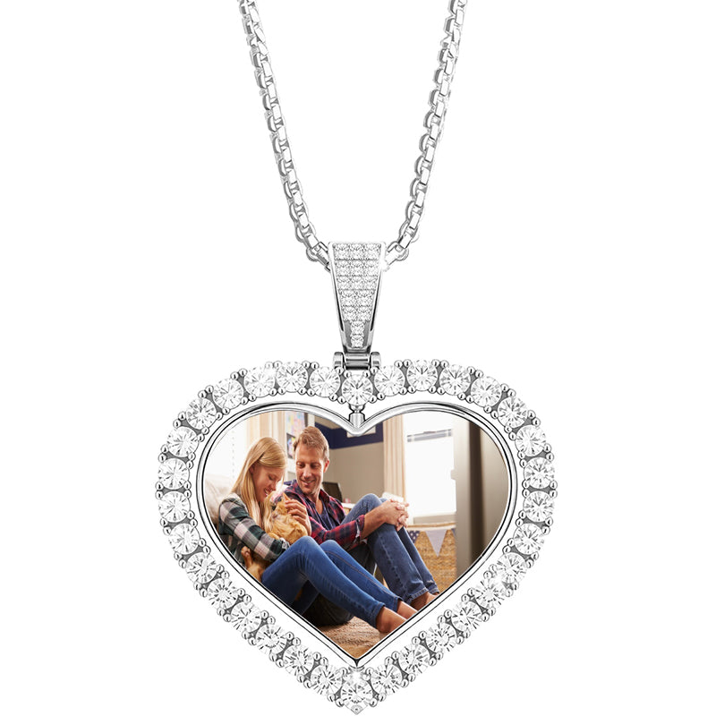Custom Pet Necklace, Dog & Cat Photo Necklace, Handmade Gift, Memorial Jewelry, Laser Etched Print, Photo Pendant | Photo Crystal Necklace