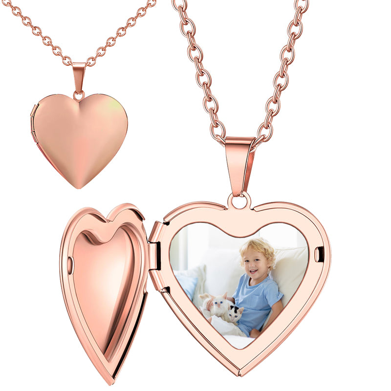 Heart Shape Double Sided Necklace - Custom Picture - Gift