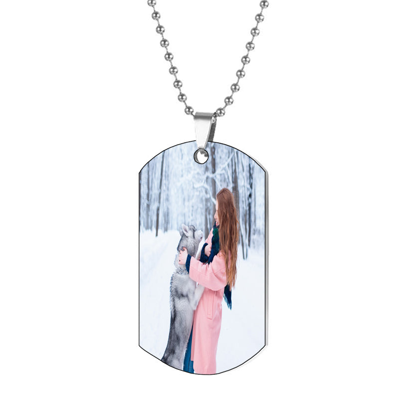 Custom Cutout Map Filled Large Round Necklace