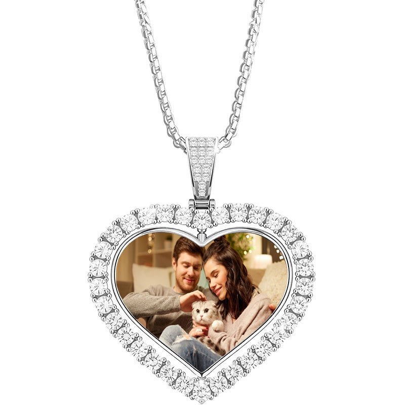 Love Heart Projection Necklace, Personalised Memorial Picture Gift, Minimalist Keespake Jewelry For Her, Best Friend Gift, Bridesmaid Gifts