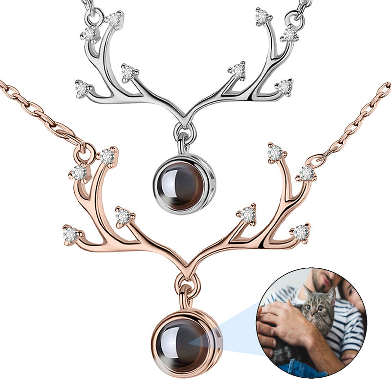 Double Chain Projection Necklace, Custom Picture Layered Necklace, Photo Necklace, Memorial Jewelry, Best Friend Gift, Birthday Gift for Her