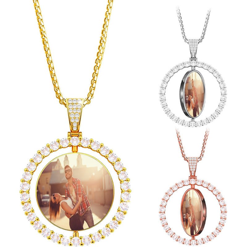 Custom Photo Projection Necklace, Paw Print Name Necklace with Heart, Pet Photo Necklace with Name,Christmas Gift for Her,Pet Memorial Gift