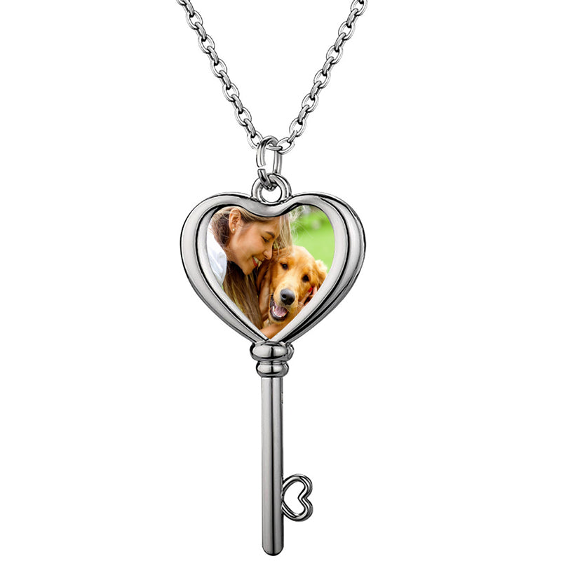 PERIMADE Custom Photo Projection Necklace ? Personalized Picture Paw Print Pendant ? Sterling Silver Friendship Jewelry ? Best Friend Gift