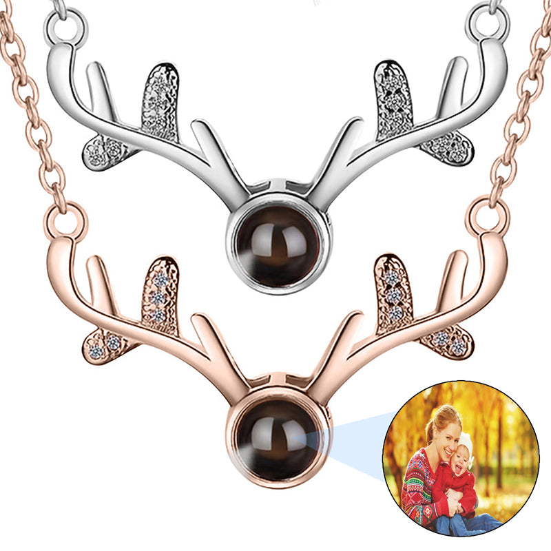 Custom Cat Picture Projection Necklace Personalized Memorial Photo Pendant - Customized Text & Love in 100 Languages CZ Kitty Memory Charm Necklace for Women Valentines Birthday Gift