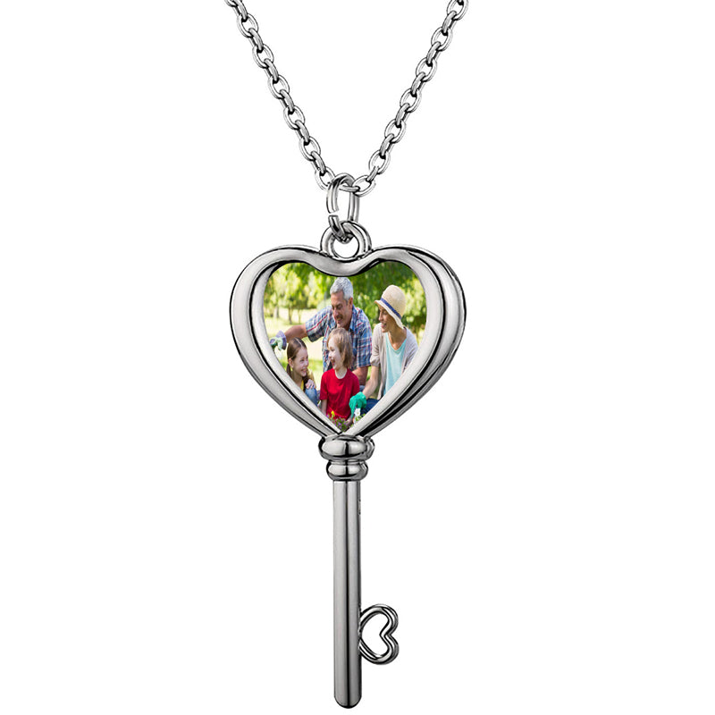 Customize Iced Round Memory Photo Pendant Necklace | Personalized Picture Necklace | Remembrance Locket Photo Charm, Anniversary Gift