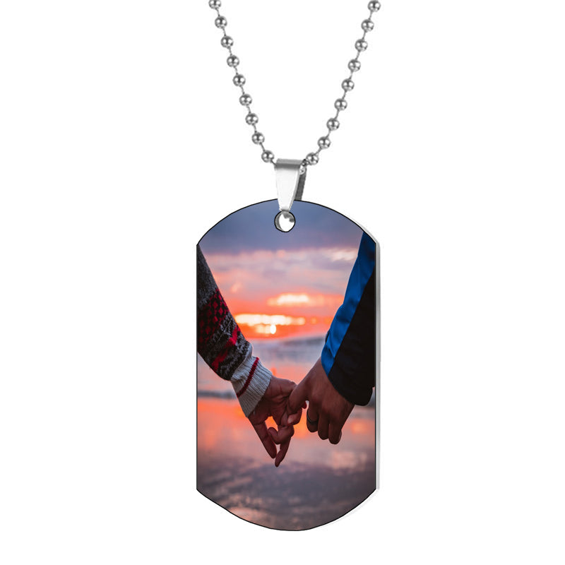 Engraved Enamel Clover Medallion Pendant Necklace, Personalized Jewelry