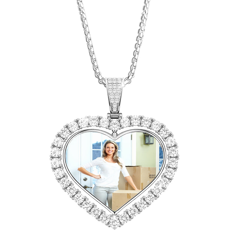 Heart Projection Photo Necklace, Projection Jewelry for Women, Personalized Gift, Memorial Picture, Anniversary Gift, Birthday Gift for Her