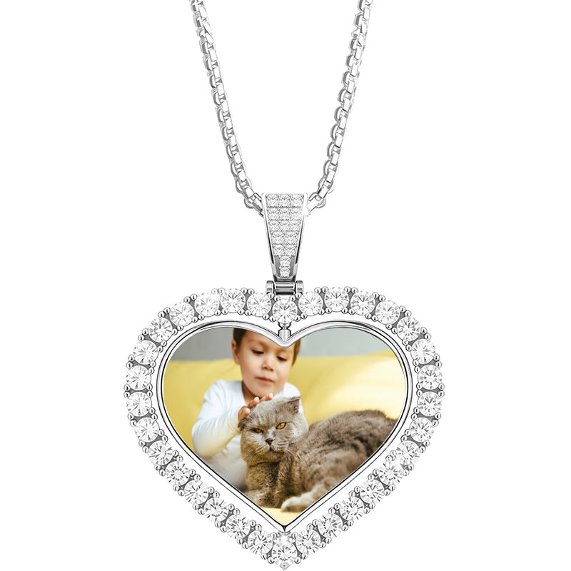 Custom Necklace with Picture, Personalized Photo Necklace, Customized Memorial Necklace Engraved with Photo Text, for Men Women