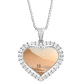 Diamond Dog Tag Photo Pendant Picture Pendant Necklace,  Real Solid or Silver