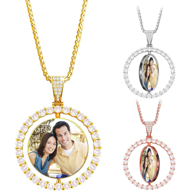Custom Locket Necklace with Photo, Personalized Photo Pendant, Engravable Memorial Jewelry, Mothers Day Gift for Her