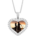 Custom Photo Rhinestone Pendant Necklace