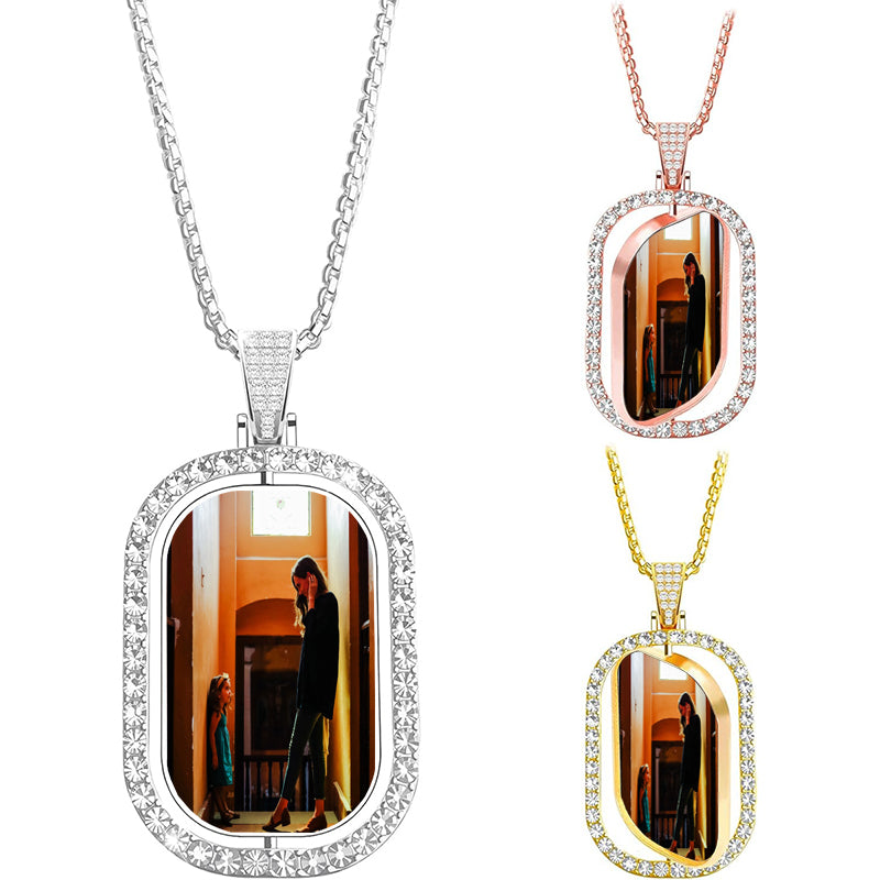 Handmade 925 Sterling Silver Custom Photo Pendant Necklace | Remembrance Personalized Picture Necklace Gift | Icy Locket Photo Necklace