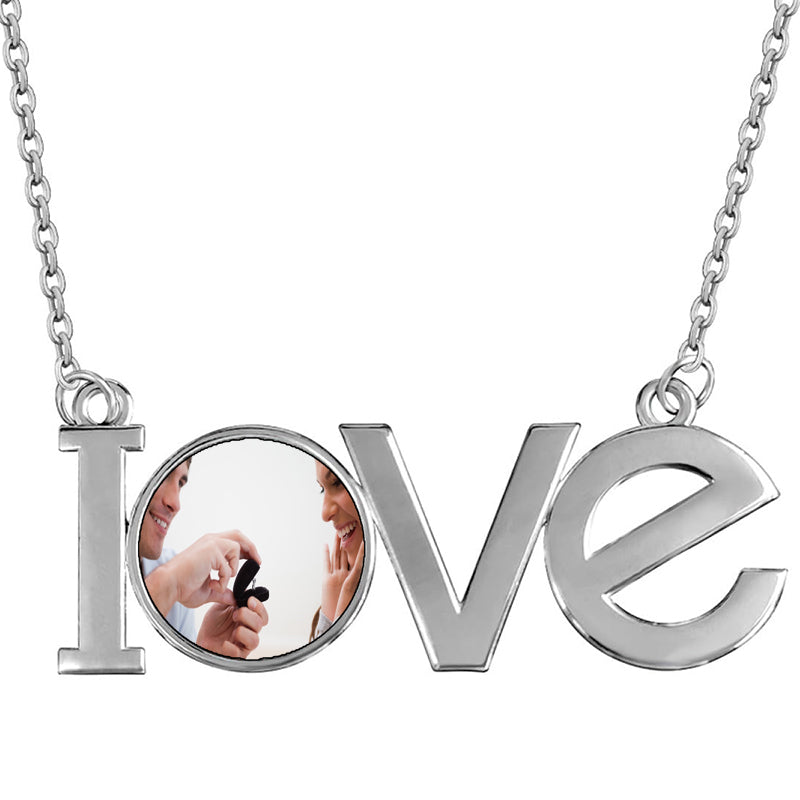 Girls Heart Locket Necklace with Photo, Personalized Locket Necklace with Name, Customized Birthday Gift, Christmas Gift, /Silver/Rose