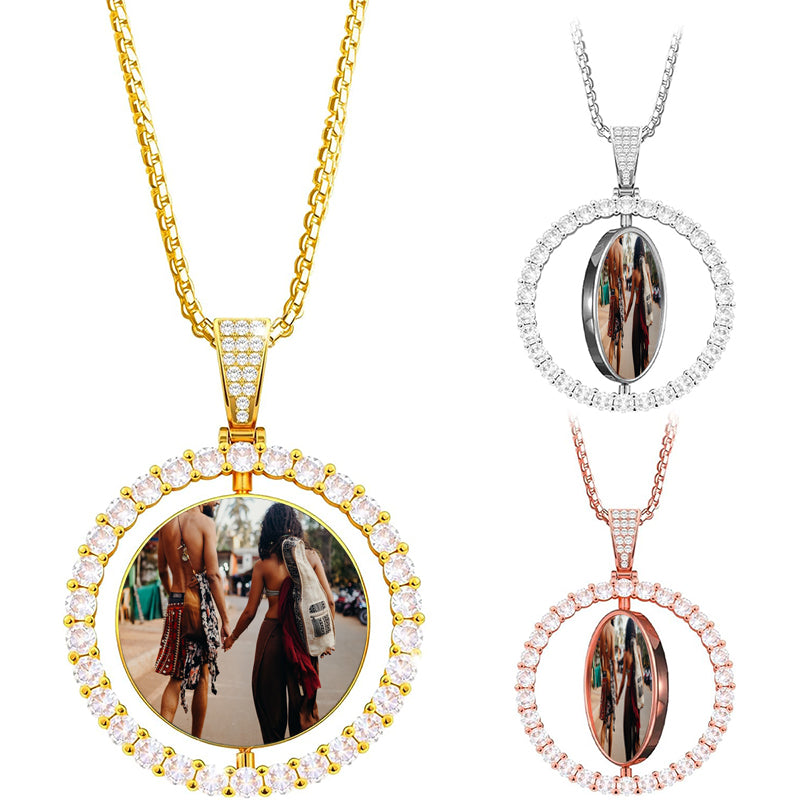 Engraving Photo Necklace, Pet Portrait Necklace, Custom Family Portrait Necklace, Memorial Necklace, Keepsake Jewelry, Gift for Mom