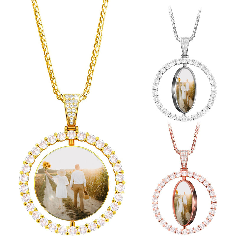 Engraved Childrens Name Linked Circle Necklace Custom Russian Ring Interlocking Round Necklaces Personalized Thanksgiving Gift, Family Gifts