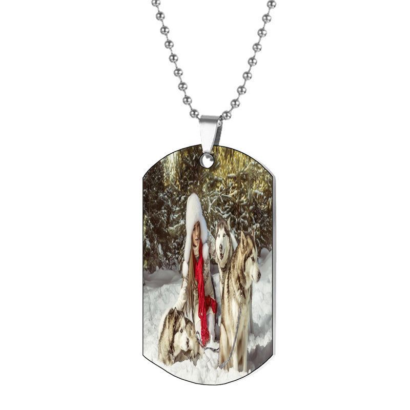 & Solid Custom Photo Frame Charm Pendant Necklace Personalized Memory Pircture Nugget Round Jewelry Gift for Men Women Him Her