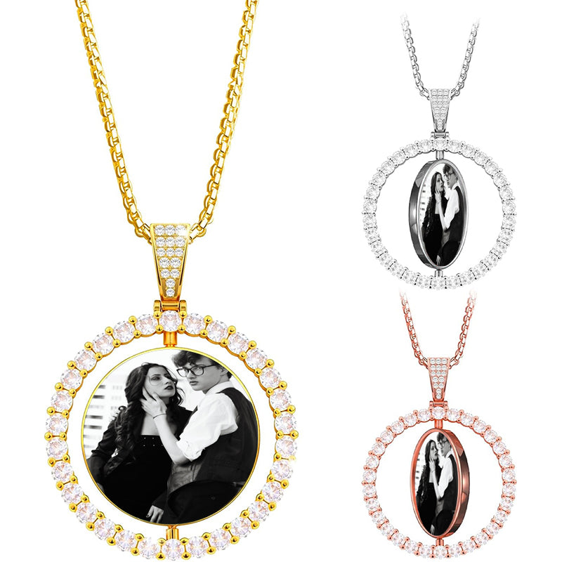 Custom Picture Photo Projection Necklace, Photo Inside Necklace, Memorial Jewelry for Women, Christmas Gift, Birthday Gift, Gift for Her
